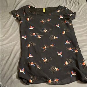 Bird Print Tunic Top